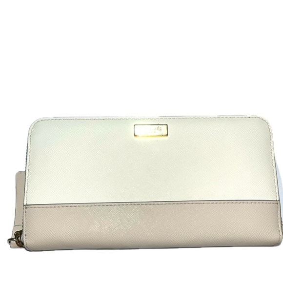 Kate Spade New York Neda Laurel Way Zip Around Wallet WLRU2670 Cement/Pumice - Picture 13 of 14